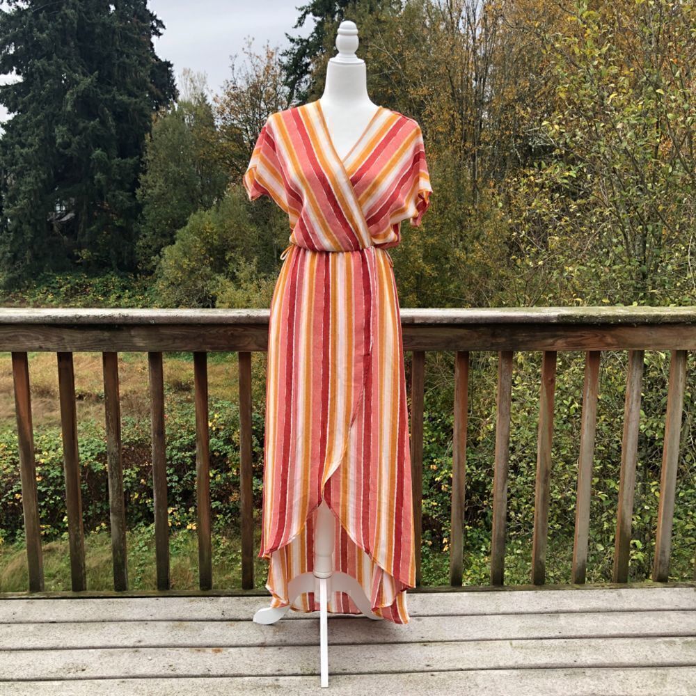 Striped high low dress  